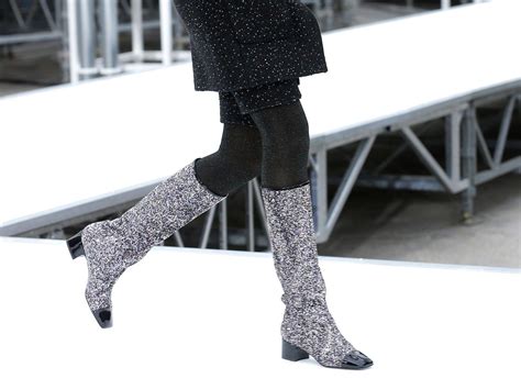 glitter chanel boots women.